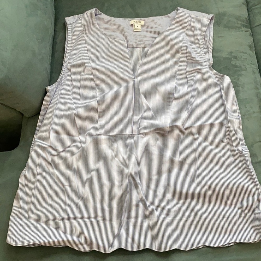 J Crew seersucker top